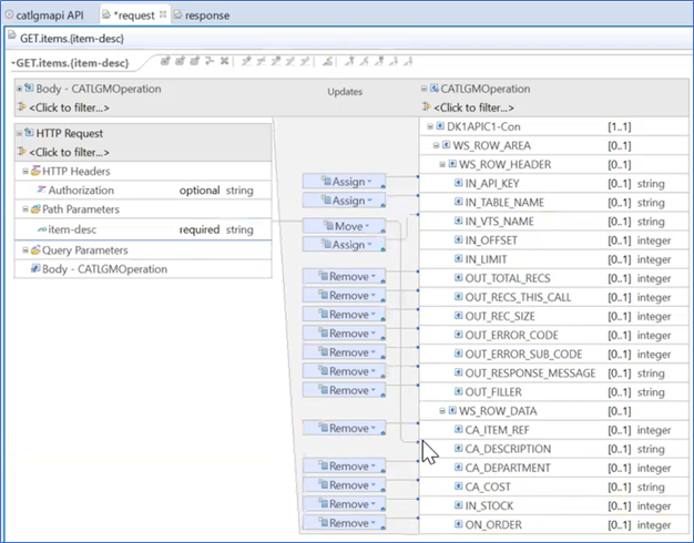 Path Parameter item-desc is shown as moved to CA_DESCRIPTION