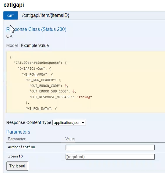 Selecting the GET button opens up the Response Class and displays null output for the mapped Response fields.