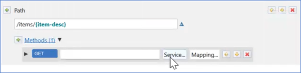 Image displays the GET Method. An arrow hovers over the Service button.