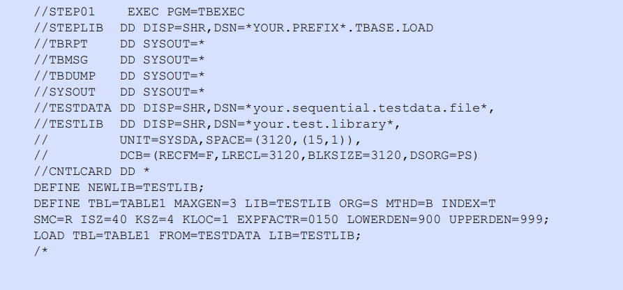 JCL to load a table