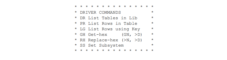 DK1TDRVC driver commands