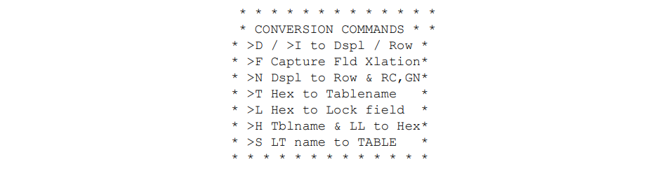 DK1TDRVC data conversion commands