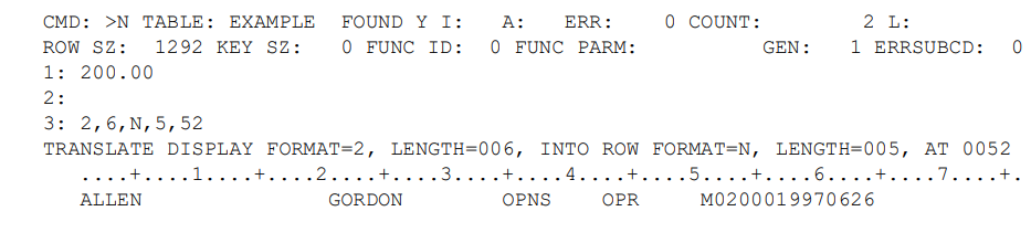 DK1TDRVC >N Data conversion command